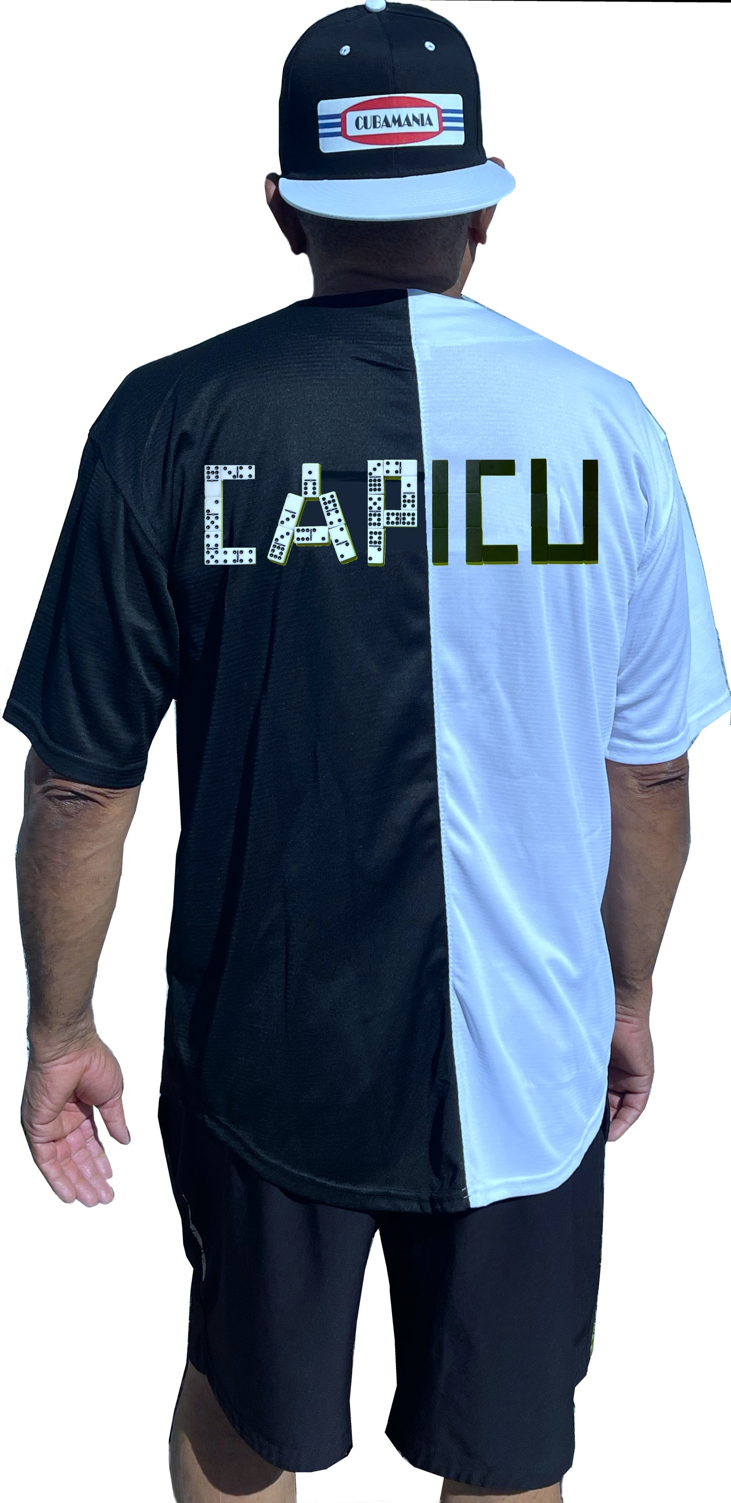 Baseball Jersey With Dominos Expression "Capicu" on Back