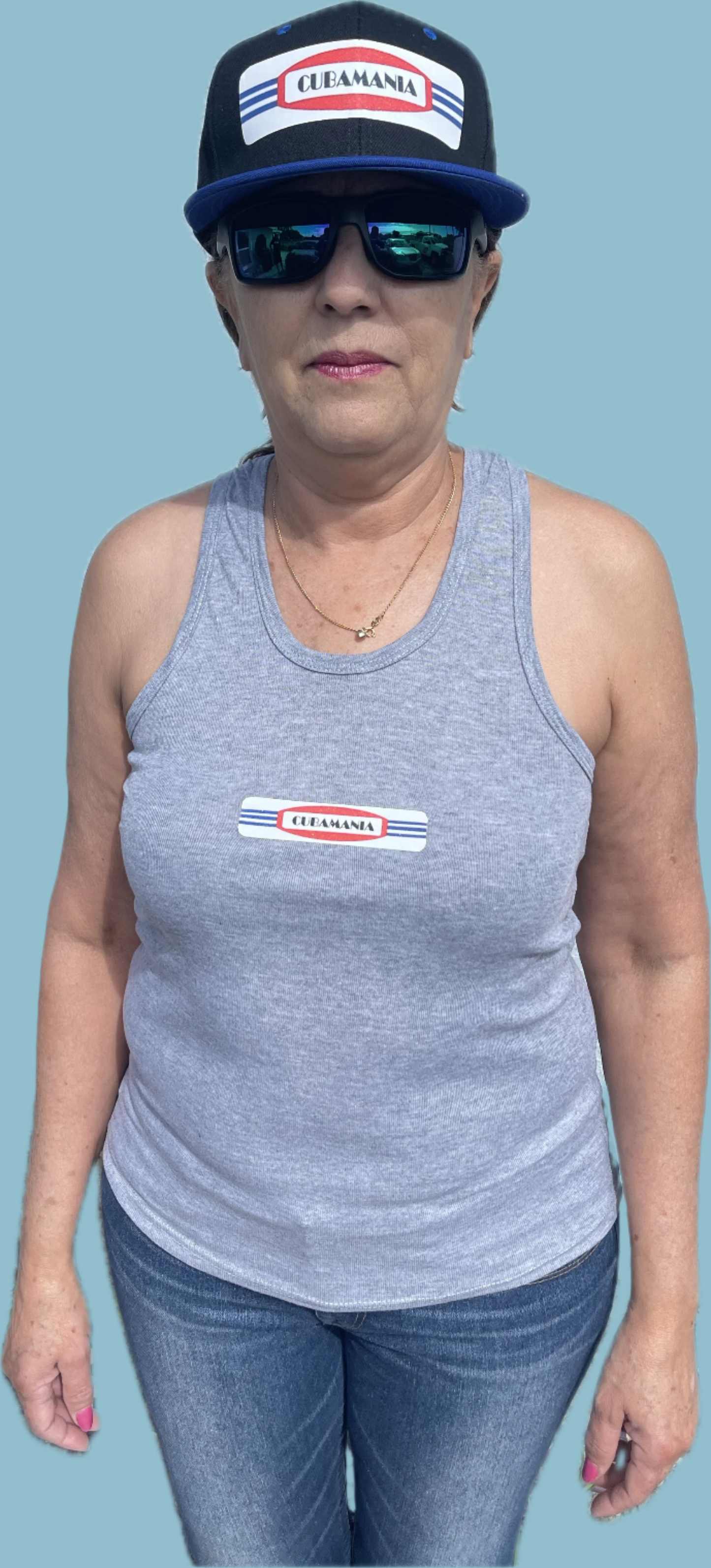 Conjunto de camiseta sin mangas y gorra para mujer