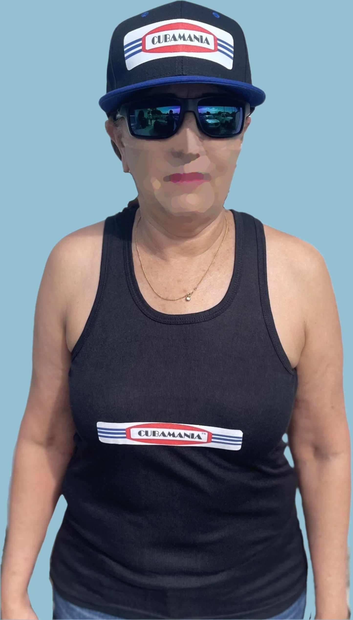 Conjunto de camiseta sin mangas y gorra para mujer