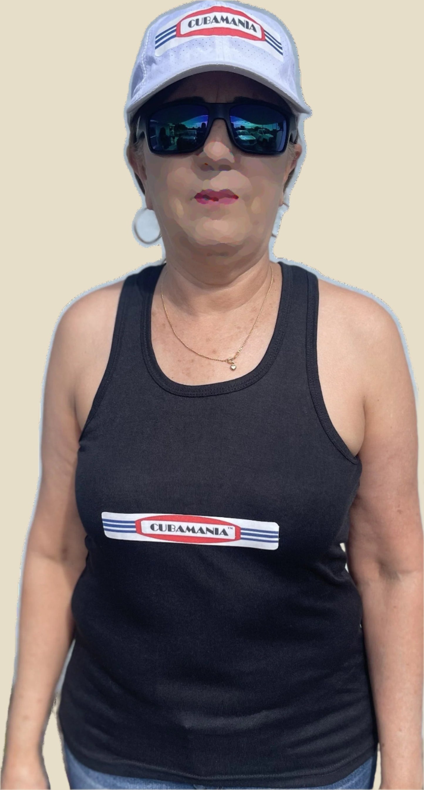 Conjunto de camiseta sin mangas y gorra para mujer