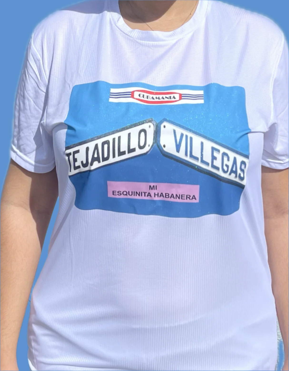 White T-shirt With Street Signs and "Mi Esquinita Habanera"