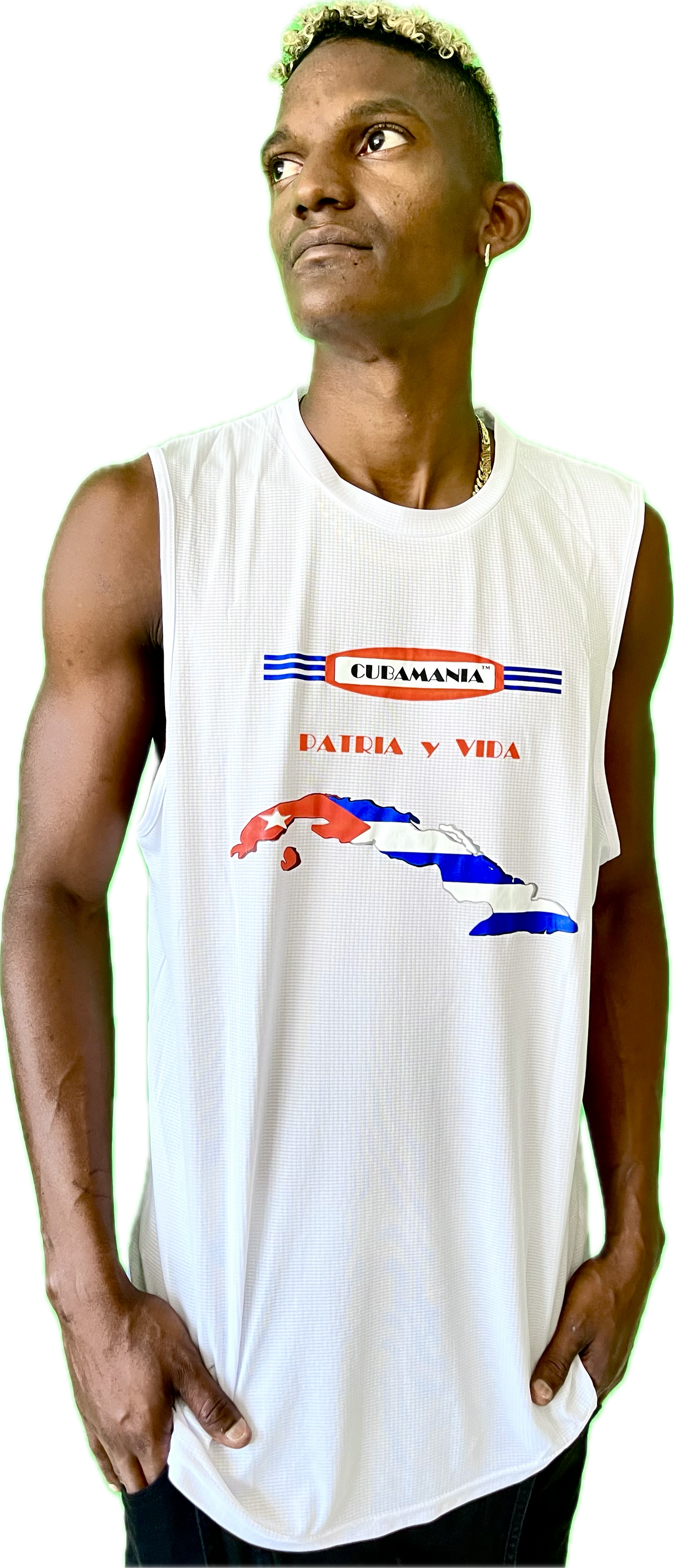 White Cubamaniausa Men’s Tank Top