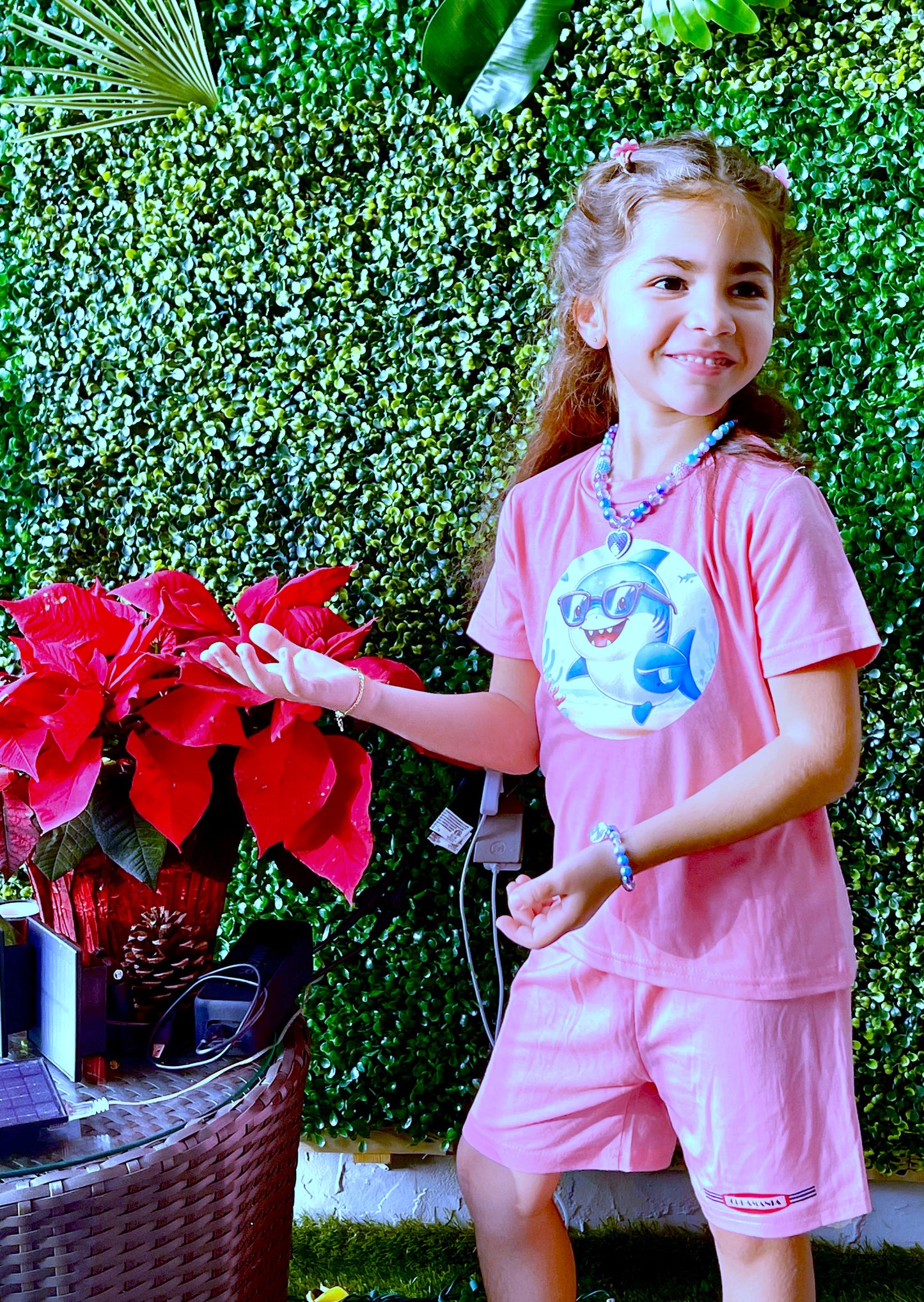 Pink Baby Shark Shorts Set