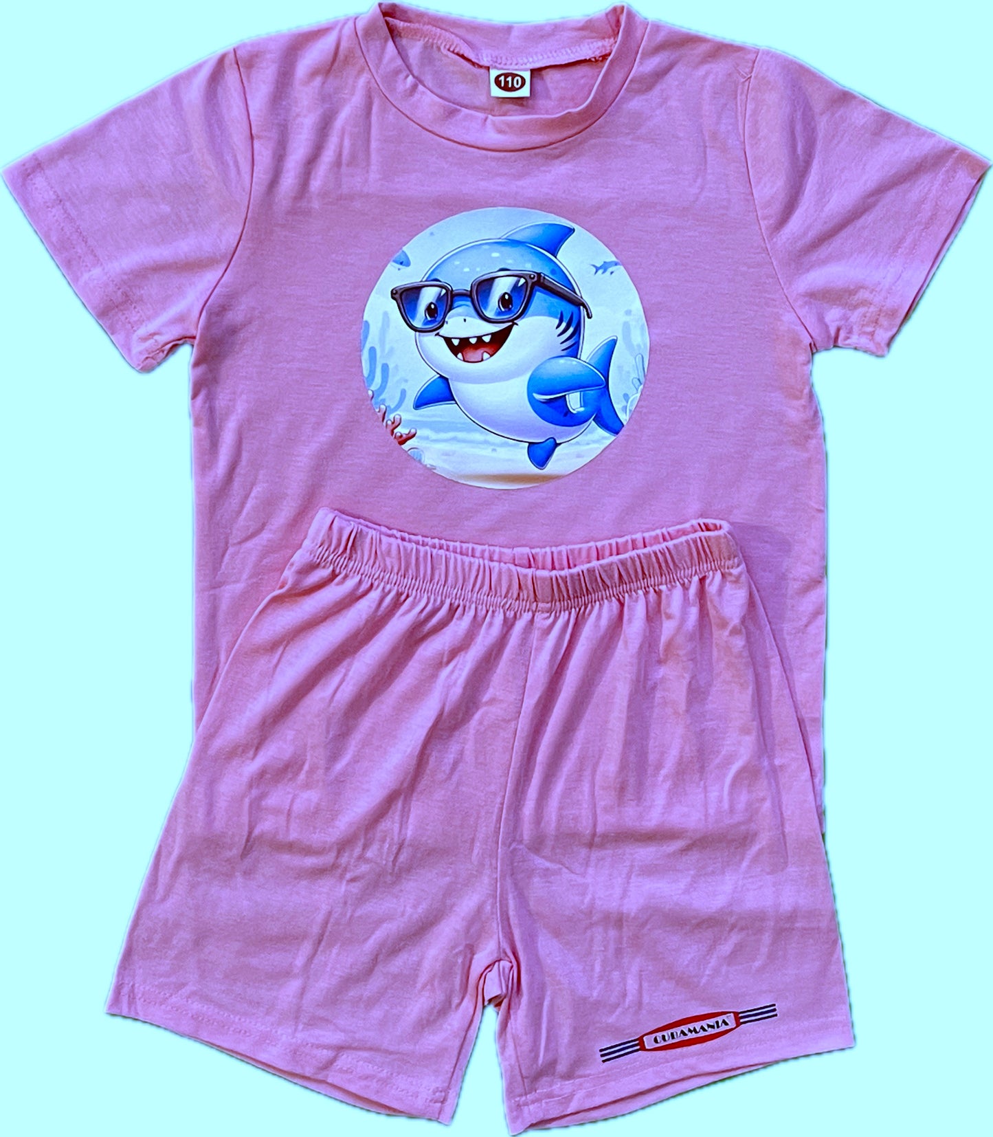 Pink Baby Shark Shorts Set