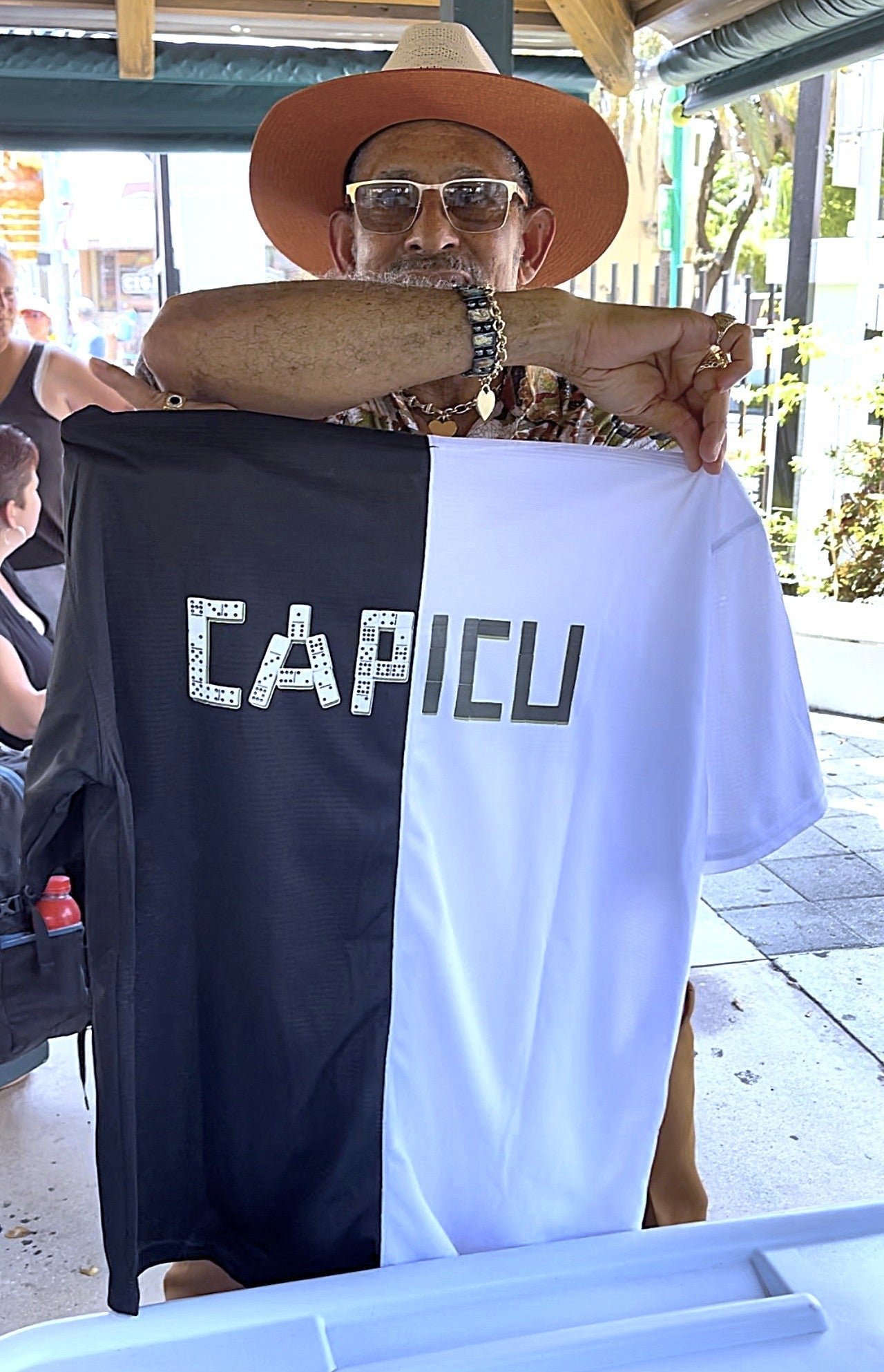 Baseball Jersey With Dominos Expression "Capicu" on Back
