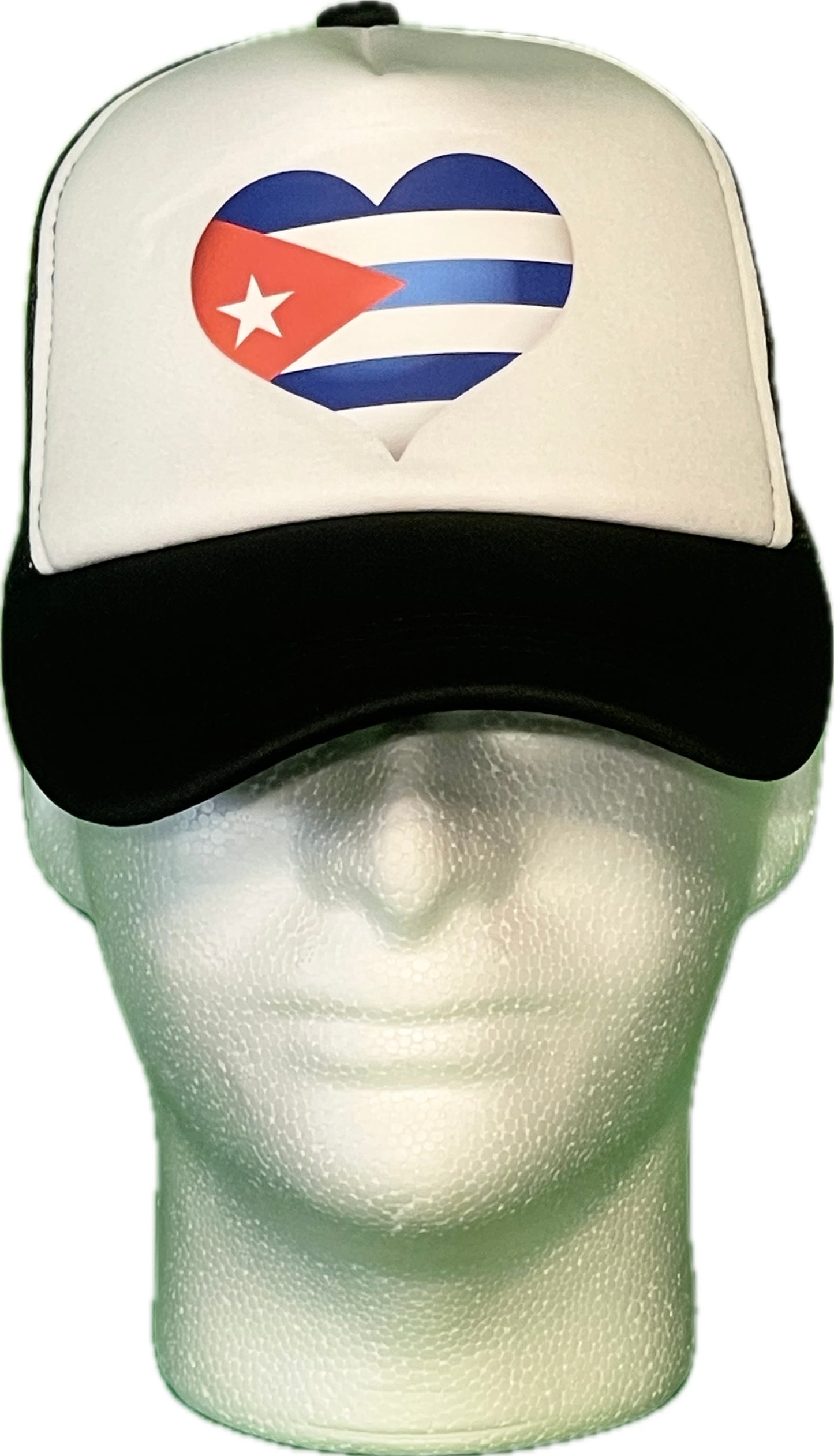 White and Black "Heart Cuba" Baseball Cap