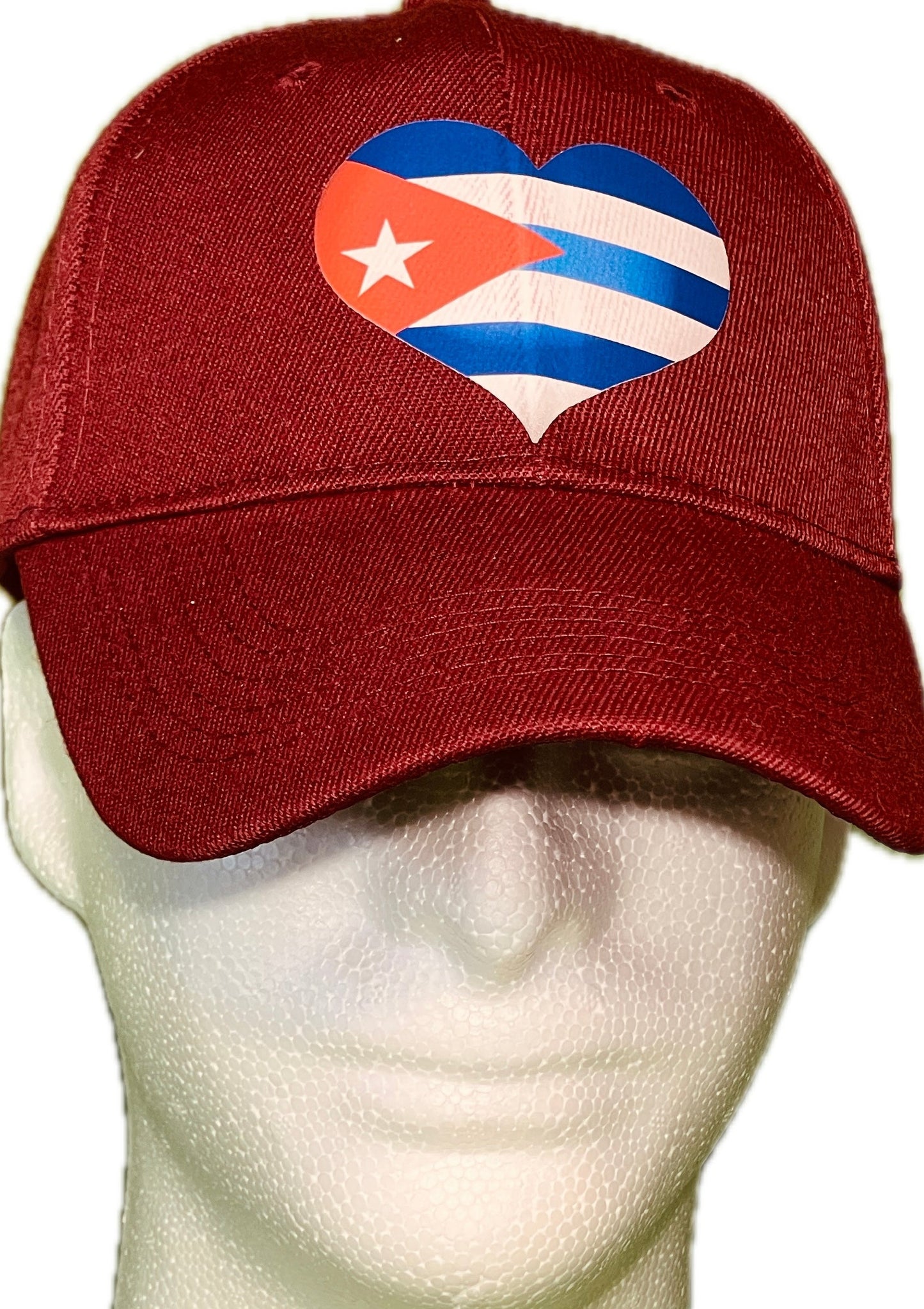 Burgundy "Heart Cuba" Baseball Cap