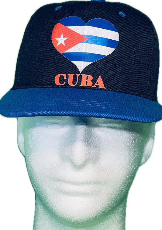 Black and Blue "Heart Cuba" Baseball Cap