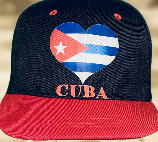 Black and Red "Heart Cuba" Baseball Cap