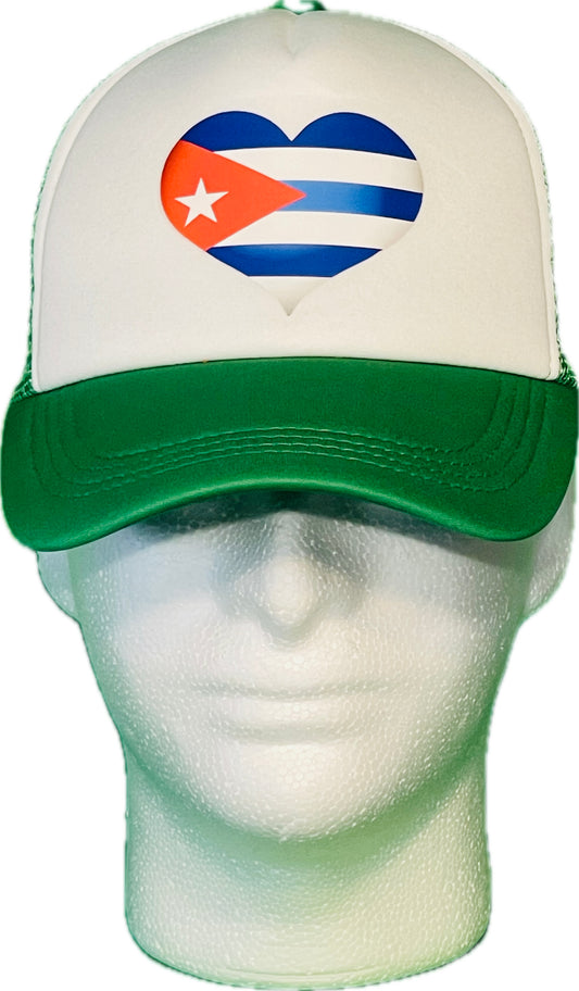 Sombrero blanco verde