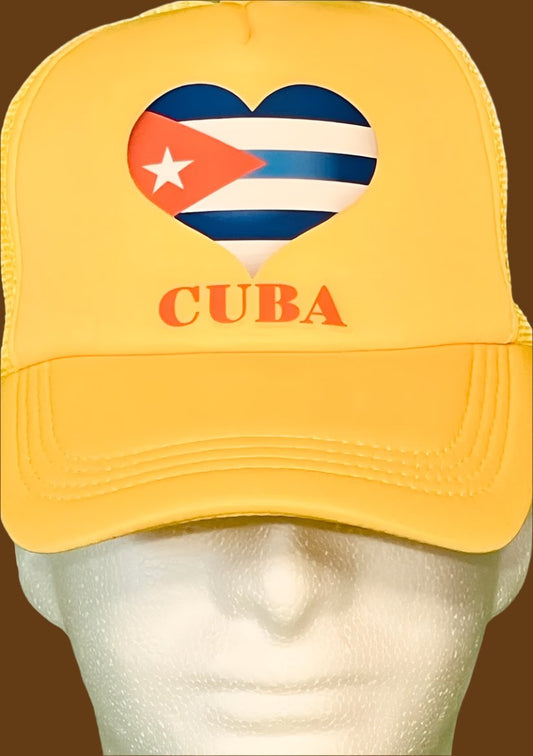 Gorra de béisbol amarilla "Corazón de Cuba"