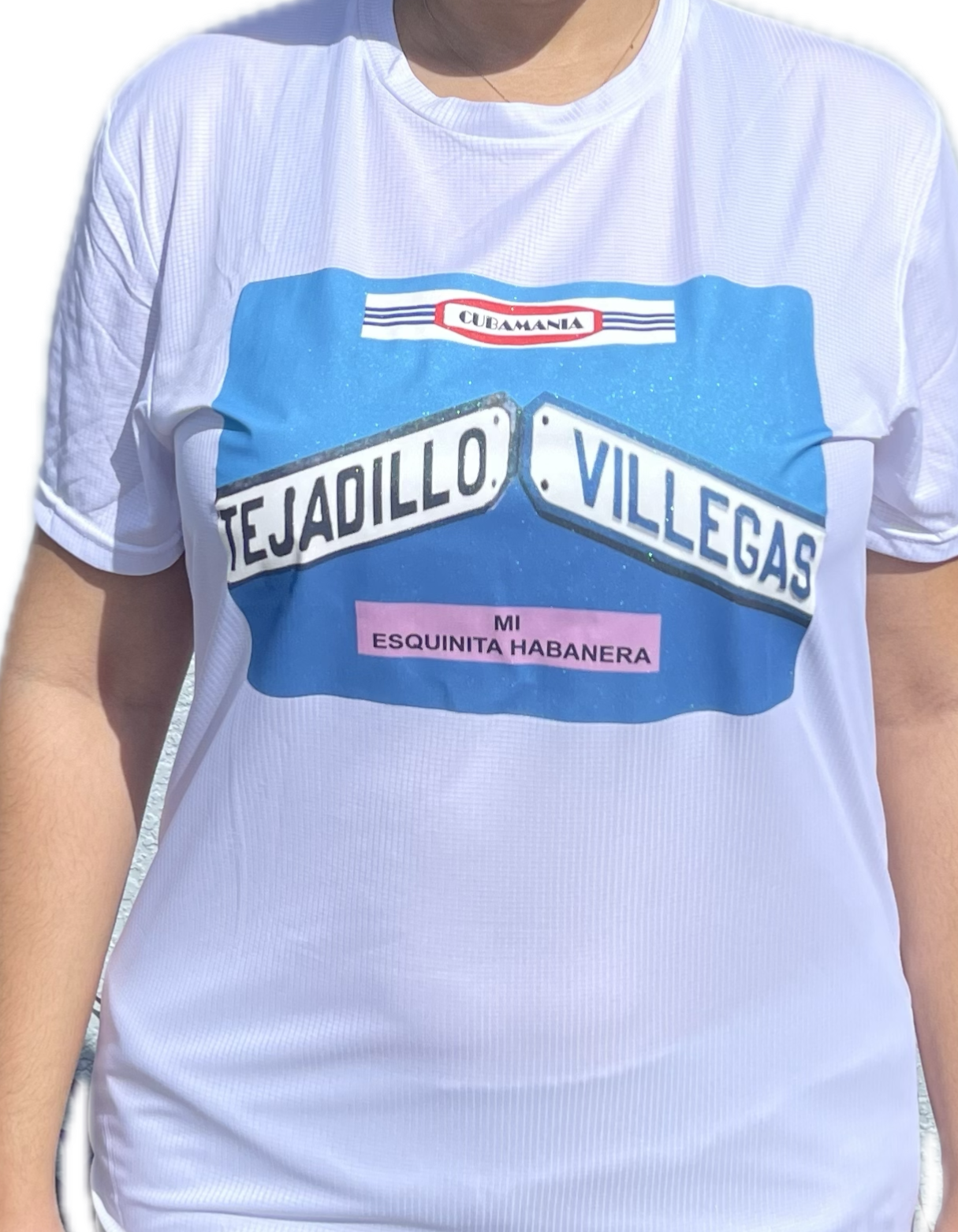White T-shirt With Street Signs and "Mi Esquinita Habanera"