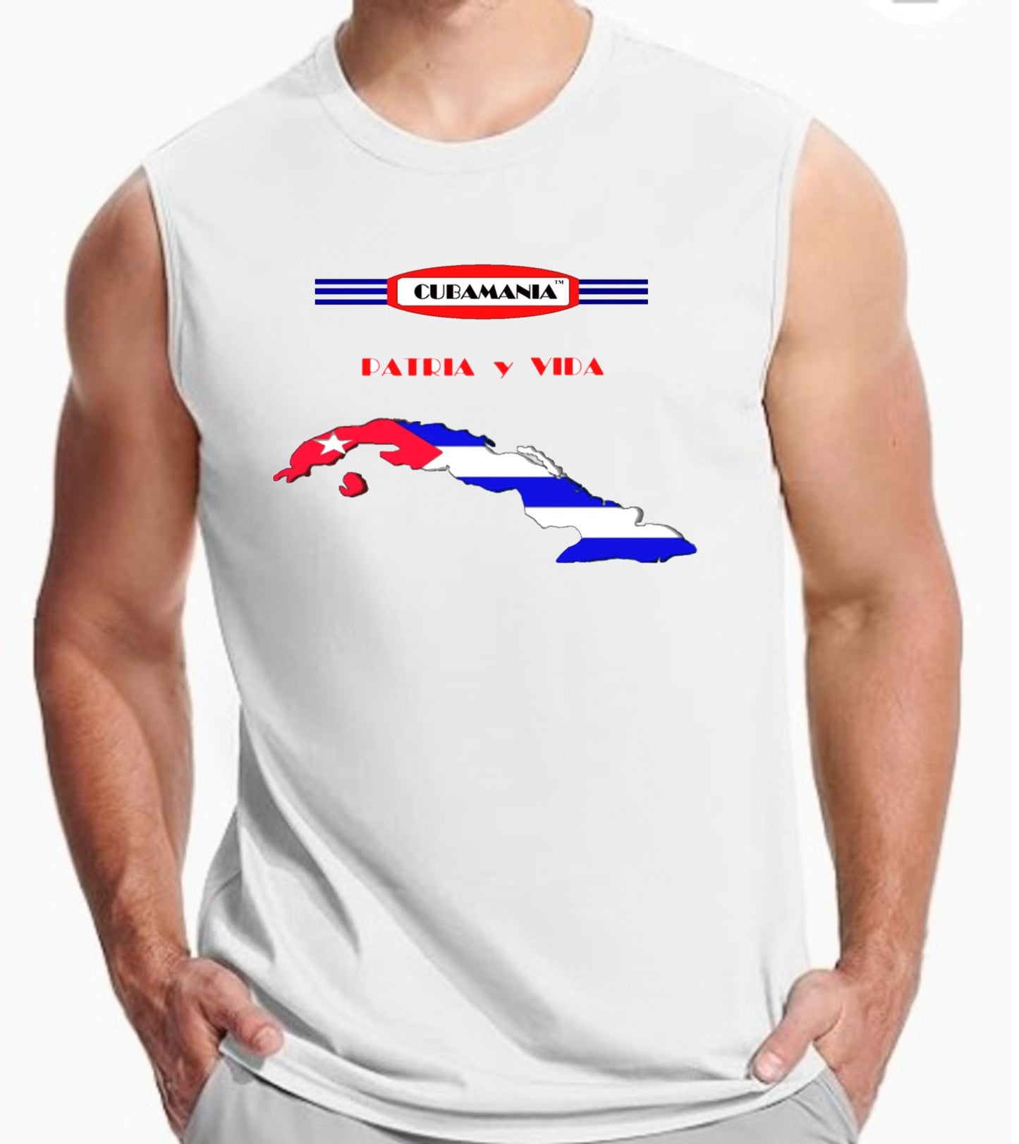 White Cubamaniausa Men’s Tank Top